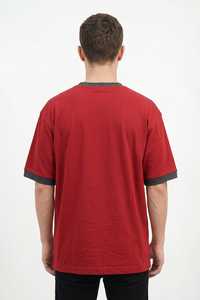 T-shirt décontracté pour homme en coton coupe courte, col rond, manches courtes, style streetwear, épaules tombantes, coupe ample et épaisse - Product Image 5