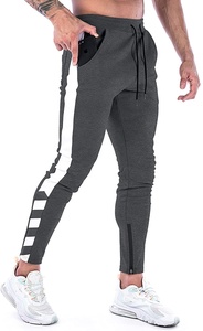 Pantalones de correr informales para hombre, pantalón de chándal atlético para gimnasio, con cremallera, tobilleros - Product Image 2
