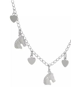 Collana con ciondolo a forma di cuore di cavallo color argento |   2028 - Product Image 2