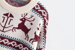 Pull-over en tricot jacquard à col rond unisexe de haute qualité personnalisé, pull de Noël moche, 100% coton respirant pour adultes - Product Image 3