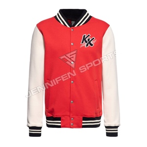 OEM Embroidery Logo's Varsity Jacket Fabric Type 100% Cotton Fleece,<b>Press</b> <b>Stud</b> Button's Closing, Inside Quilted Lining - Product Image 1