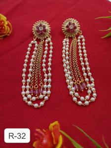 Juego de Joyería de Compromiso de Latón al por Mayor, Aretes Gruesos Geométricos Chapados en Oro de Moda - Product Image 5