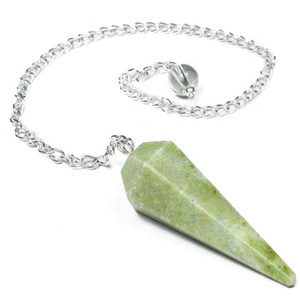 Vasonite 6 facettes avec chaîne en argent | Pendule en pierres précieuses à vendre - Product Image 1