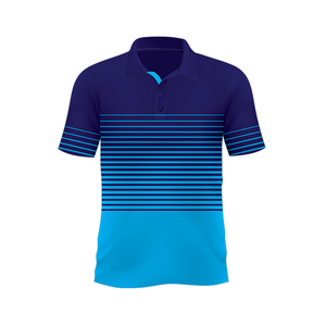 T-shirt de golf bleu marine de haute qualité 100% coton, t-shirt de fitness pour homme, polos de golf personnalisés avec logo brodé - Product Image 2