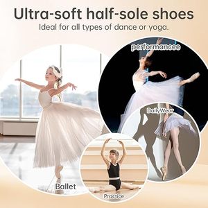 Zapatillas de Danza Baifa Danzo con Suela Media para Mujer y Hombre - Zapatillas de Ballet Lírico y Contemporáneo de Lona con Forro de Algodón y Tacón Plano - Product Image 4