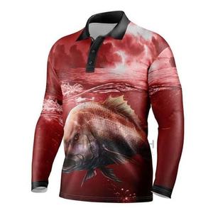 Chemises de pêche UPF50 anti-UV, chemise de pêche de qualité supérieure, impression par sublimation de squelette de poisson, séchage rapide, respirante - Product Image 3
