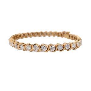 Bracelet tennis en or massif 14 carats avec diamant de laboratoire de 5,80 carats, 7 pouces, bracelet en diamant classique de luxe pour femmes, cadeau d'anniversaire - Product Image 1
