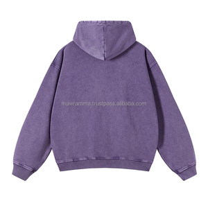 Personnalisé 100% Coton Épais Sérigraphié Brodé Effet Vieilli Délavé à l'Acide Effet Soleil Décoloré Double Fermeture Éclair Strass - Product Image 6