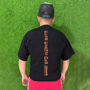 Camiseta de algodón suave de punto con letras, corte regular, transpirable y ecológica para hombre, estilo urbano personalizado, moda diaria, viajes y gimnasio. - Product Image 2
