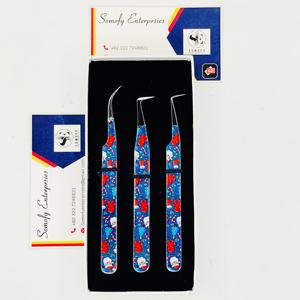 Pinzas Profesionales para Extensión de Pestañas con Diseño Navideño, Volumen de Pestañas, Acero Inoxidable de Alta Calidad, Duraderas, 10 mm de Longitud - Product Image 1