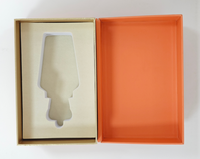 Boîte cadeau rigide en papier artistique orange de luxe sur mesure, deux pièces, avec insert en mousse EVA, gaufrée, pour parfum, huile essentielle, cosmétiques électroniques