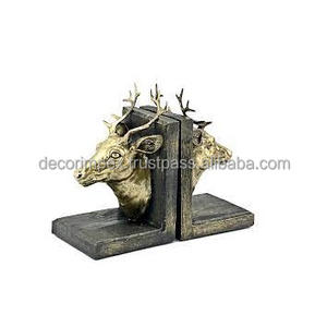 Serre-livres décoratifs avec bois de cerf ou de wapiti vintage. Les matériaux courants comprennent la polyrésine durable, l'aluminium en laiton coulé - Product Image 1
