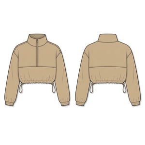Ensemble veste courte et short de motard pour femme, couleur kaki sable, ton neutre, fabricant - Product Image 2