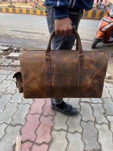 Sac de voyage en cuir pour week-end, fermeture à glissière, grande capacité, poches spacieuses, écologique, multifonctionnel, pour vêtements - Product Image 2