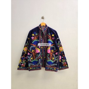 เสื้อแจ็คเก็ตปักลายอุซเบก ซูซานี ผ้ากำมะหยี่ ทำมือ เสื้อแจ็คเก็ตสั้น ซับในผ้าฝ้าย สไตล์โบโฮชิค เสื้อคลุม - Product Image 5