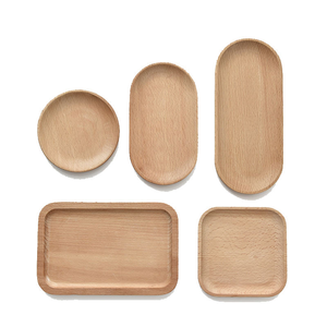 Plateau de rangement pour bijoux en bois de hêtre massif à motif ondulé moderne, accessoires de photographie et de présentation pour décorations de fête - Product Image 4