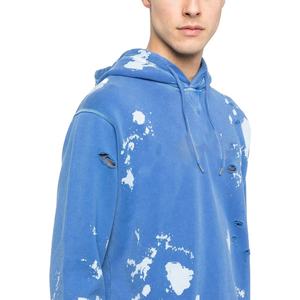 Sweat-shirt à capuche en molleton de haute qualité pour homme, manches longues, effet usé, nouveau design, couleur unie - Product Image 3