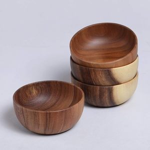 Ensemble de bols de service en bois faits à la main, bols à collation et à sauce en bois naturel - Product Image 5