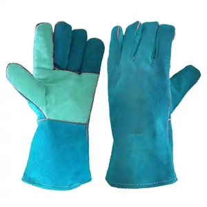 High Protection Industrial Heavy-Duty Cowhide Split Leather Work Gloves Anti-Cut Safety Gloves for Welders Hand <b>Arm</b> Protection - Product Image 3