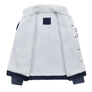 Chaqueta Vaquera para Hombre con Forro de Sherpa, Cuello Camisero, Cortavientos, Abrigo Casual de Invierno, Corte Regular, Cierre de Botones - Product Image 2