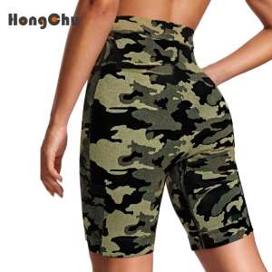 Pantalones Cortos Deportivos de Yoga para Mujer, Populares, con Estampado de Camuflaje, Casuales, Transpirables, de Corte Recto - Product Image 3