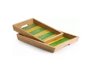 Plateau de service en bois décoratif à motifs artistiques, fait main, bois naturel de qualité supérieure, qualité commerciale, durable, respectueux de l'environnement, EPCH - Product Image 5