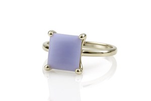 Anillo de Plata de Ley S925 de Primera Calidad con Ágata Azul en Forma Cuadrada, Joyería Fina para Bodas y Fiestas - Product Image 4