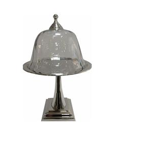 Support à gâteau de qualité durable avec finition nickelée et dôme en verre brillant pour servir des plats sucrés et des desserts - Product Image 1