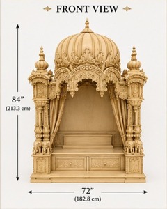 White & Gold Wooden Temple for Home Buy Wooden Handmade White Puja <b>Mandirs</b> White Teak Wood Temple Puja Mandir USA Factory SaleUK - Product Image 4
