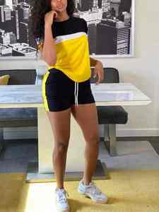 Ensemble deux pièces t-shirt et short de qualité supérieure, tenues élégantes, respirantes, légères, imprimées numériquement, ensemble été pour femmes - Product Image 3