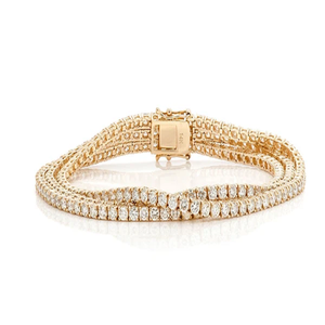 Pulsera de tenis de lujo de oro macizo de 18 quilates con diamantes de talla brillante redonda, engaste en canal, unisex, para uso diario, certificado GIA - Product Image 3
