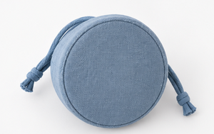 Sac à cordon en coton avec impression en relief bleue et logo personnalisé, petite pochette anti-poussière pour emballage cadeau de bijoux - Product Image 4