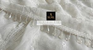 Adorno de Borlas con Pedrería Blanca, Poliéster/Algodón, Bordado a Mano, Ecológico, Duradero, 3CM, Decoración DIY, SLML Rojo Nani - Product Image 2