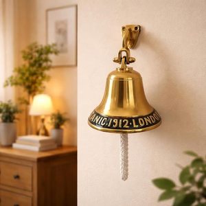 Handmade Aluminium Wall Bell Vintage <b>Nautical</b> Door Hanging Bell 1912 Decorative Marine Home <b>Decor</b> Wall <b>Decor</b> - Product Image 4