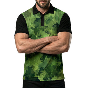 Camisetas Polo de Camuflaje de Manga Corta para Hombre OEM al por Mayor, Camiseta Polo de Golf de Dos Tonos Personalizada, Camisetas Polo Suaves y Transpirables para Hombre - Product Image 2
