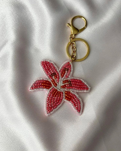 Porte-clés fleur brodé de perles fait main, nouveau design, luxe, fantaisie, tendance, multicolore, pour clés de voiture, de vélo, usage décoratif - Product Image 4