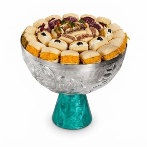 Bol décoratif de luxe en forme de lotus avec base rose, plat de service en argent artisanal de qualité supérieure pour chocolats, fruits secs et cadeaux de mariage - Product Image 4