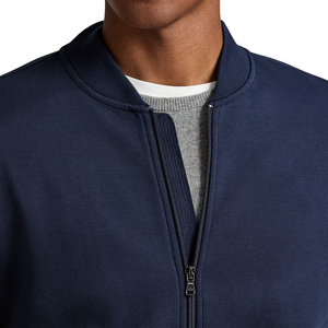 Premium Double Knit Midweight Bomber <b>Jacket</b> <b>Men</b> Minimal Athleisure OEM Custom Luxury Streetwear <b>Track</b> Outerwear Front Logo - Product Image 5