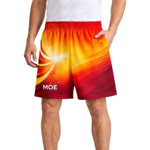 Pantalones Cortos Deportivos para Hombre con Estampado de Rayos de Sol en Poliéster, Cintura con Cordón, Ropa de Entrenamiento de Baloncesto, Logotipo Personalizado OEM - Product Image 1