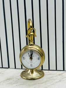 Vintage Aluminium <b>Table</b> <b>Clock</b> Handmade Antique Desk Décor - Product Image 5