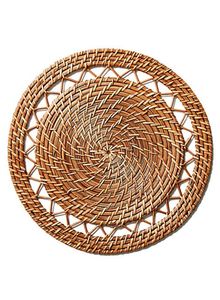 Sets de table ronds en bambou, diamètre 400 mm, style Wabi Sabi, antidérapants, design tissé naturel - Product Image 2