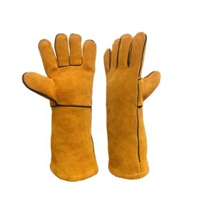 Gants de sécurité en cuir résistants à la chaleur, doublés de coton Proban, avec coutures en aramide résistantes au feu, avec pouce en forme d'aile, pour travaux industriels - Product Image 1