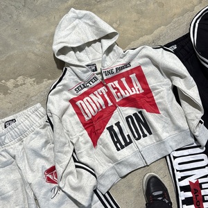 2026 Winter Heavyweight Tracksuit Hooded Full Zip Sweatshirt Pants <b>Set</b> Streetwear Unisex Adult 100% Cotton Autumn Casual Wear - Product Image 4