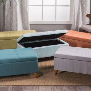 Pouf Contenitore Elegante con Spazio di Archiviazione Nascosto per Piccoli Spazi - Product Image 3
