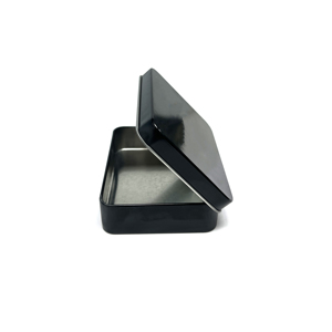 Black Square Tin <b>Box</b> Hinged <b>Metal</b> Gift Packaging Case for Candy Chocolate Craft Candle Custom Logo - Product Image 3