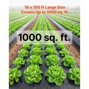 Bâche en polyéthylène noir ultra-résistante de 4 mil, 10 pi x 100 pi – Bâche de peintre et toile de protection pour jardin - Product Image 3