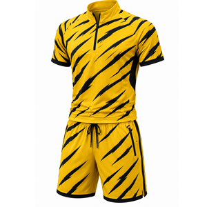 Grace Collection Men's Yellow Solid Hooded Short Sleeve <b>Top</b> Drawstring Shorts Set Winter Streetwear Sporty Style Quick Dry - Product Image 6