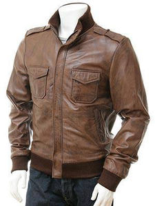 Veste en cuir véritable originale pour homme, veste en cuir classique et tendance, veste de motard, veste en cuir imperméable pour homme - Product Image 5