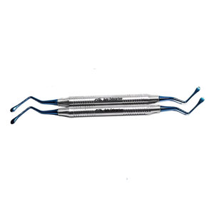 Curetas Dentales Lucas, Instrumentos Quirúrgicos Dentales con Puntas Dentadas de Color Azul, Herramientas Profesionales para el Cuidado Periodontal e Implantes - Product Image 2