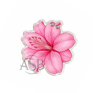 Porta Pestañas Acrílico en Forma de Flor Rosa con Imanes, Personalizable con Logotipo, Diseño Floral Rosa - Product Image 2